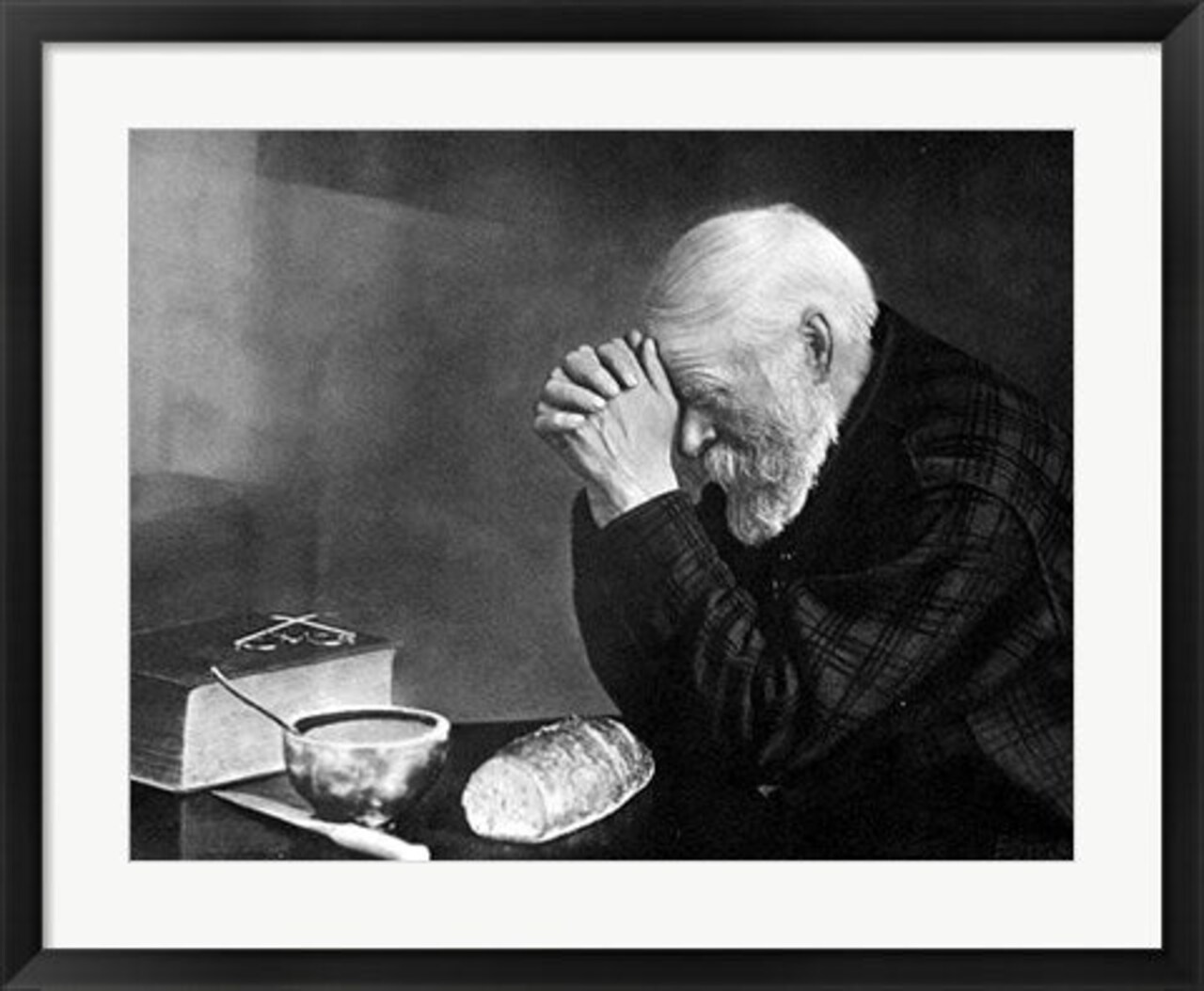 Framed Art Grace Old Man Praying by Eric Enstrom Wall Decor 18x24 Artwork